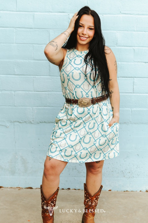 Feeling Lucky SLEEVELESS SIDE POCKET DRESS