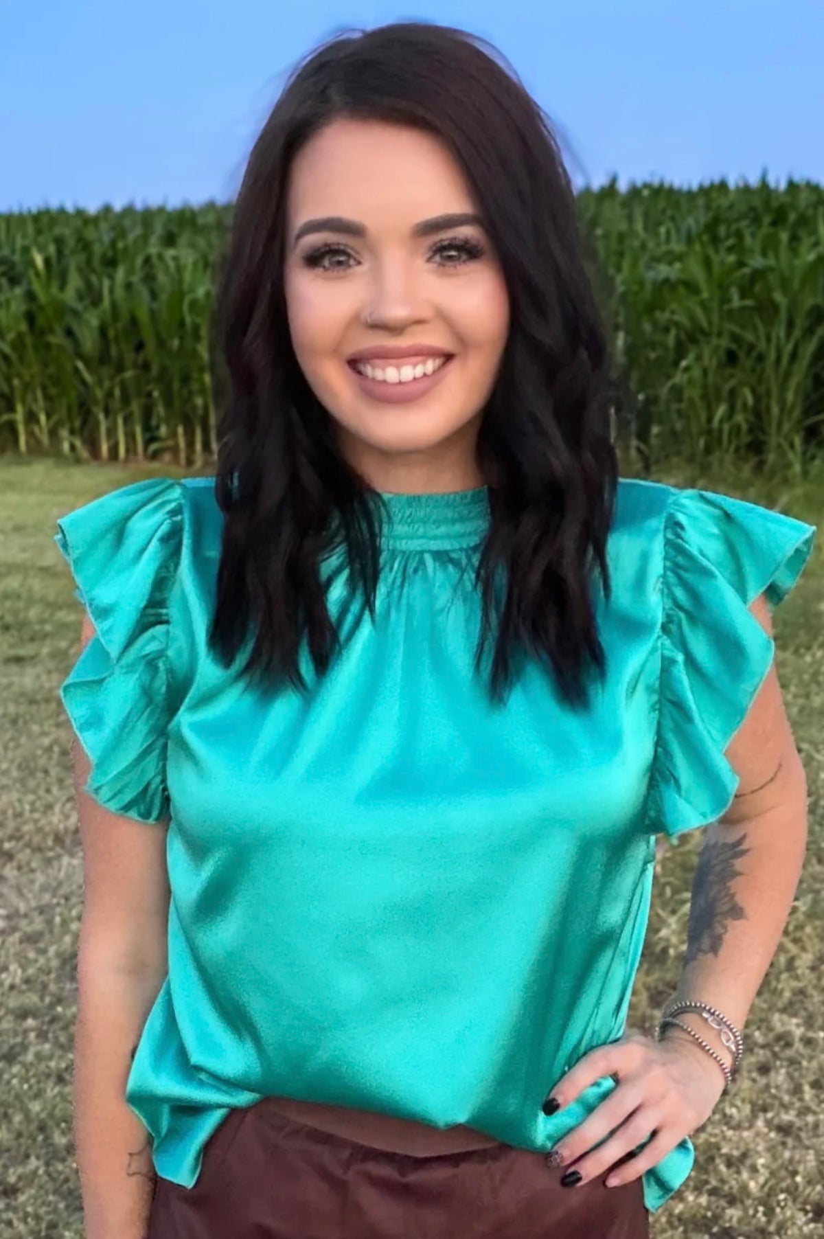 Babydoll Top Turquoise