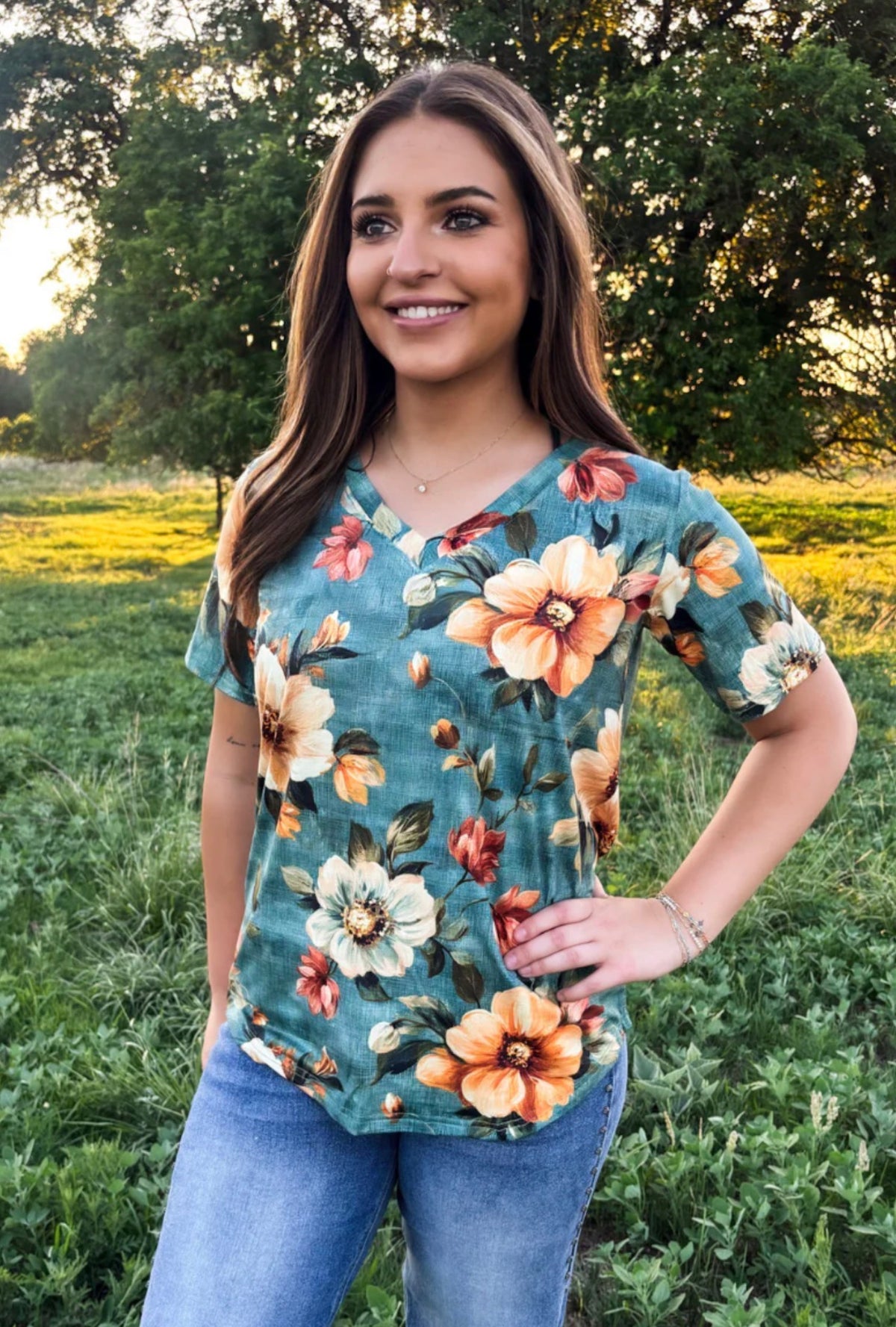 Wildflower Sage Top