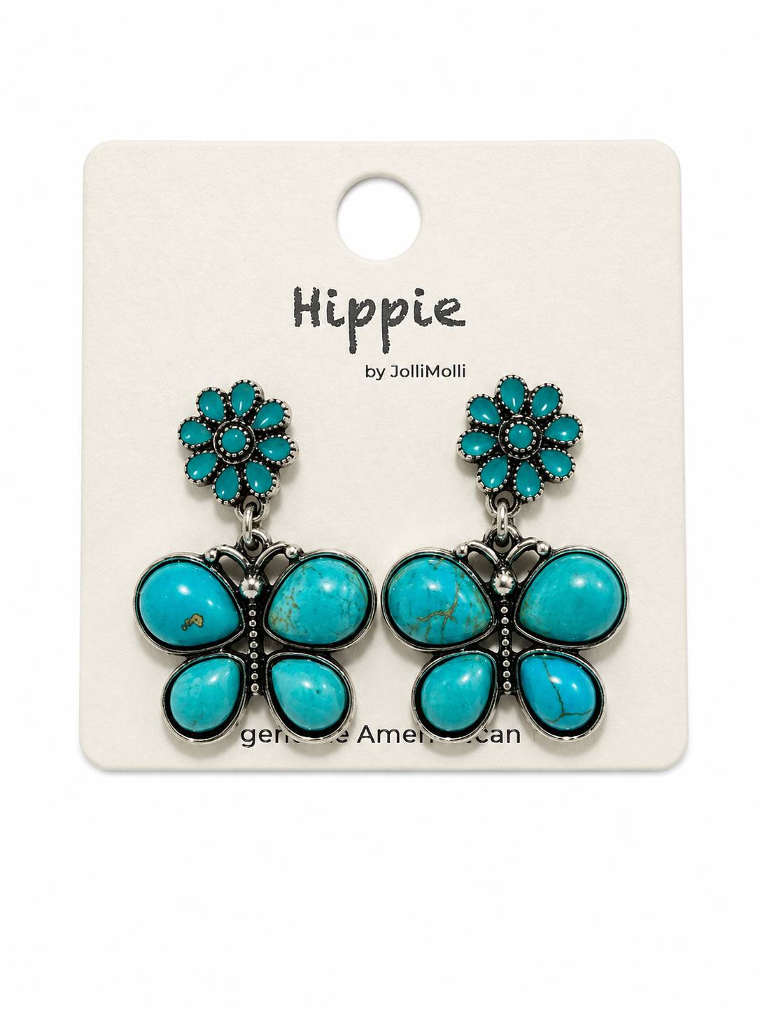 Butterfly turquoise earrings