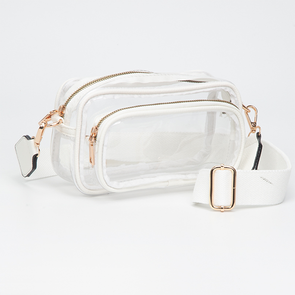White clear stadium bag