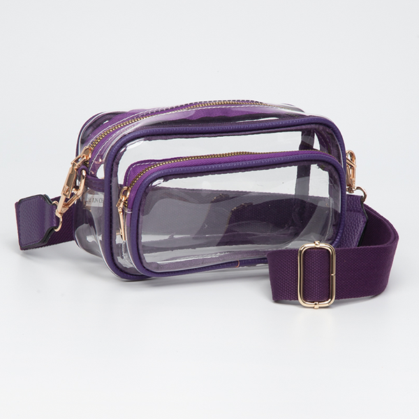 Purple clear stadium bag