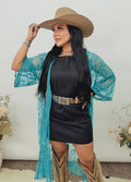 Turquoise Mesh Duster one size fits most