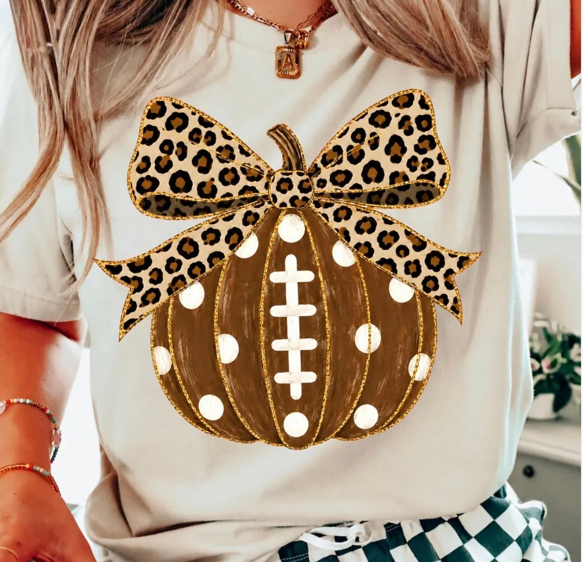 Football Pumpkin Polka Dots