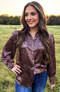 Bronzed Bloom Button Up