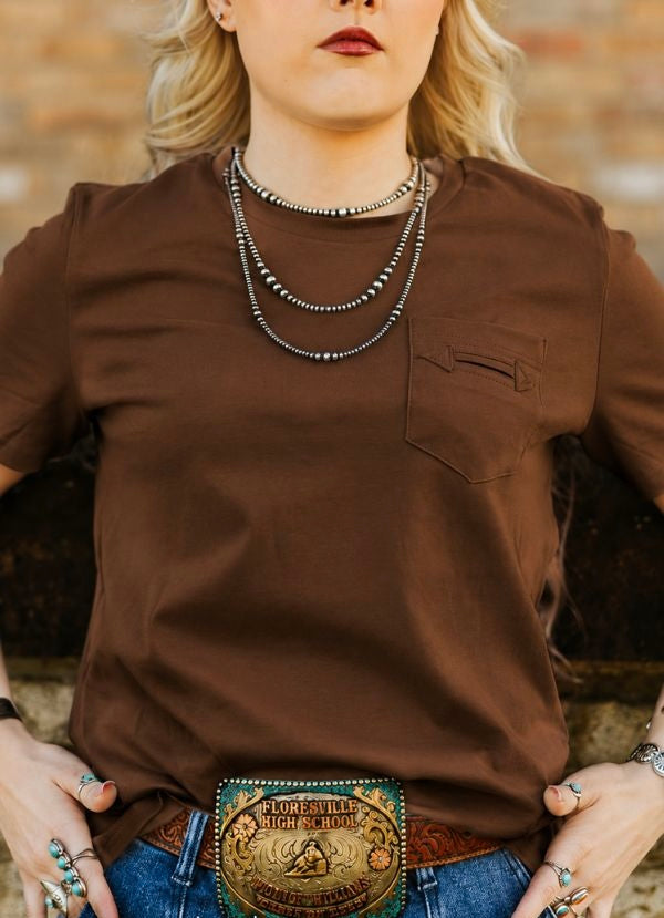 Brown Arrow Pocket Tee