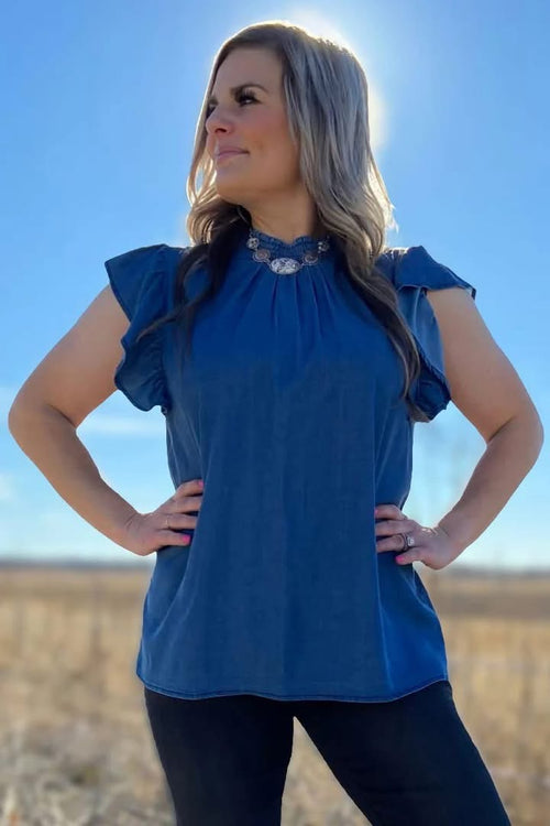 Babydoll Denim Top