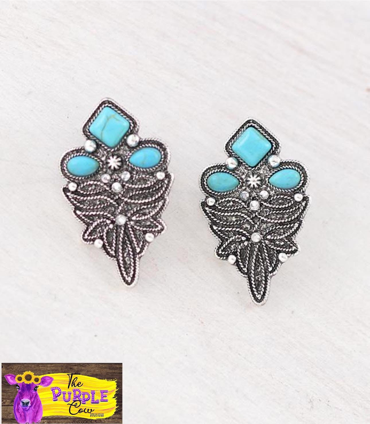 Boot stitch earrings