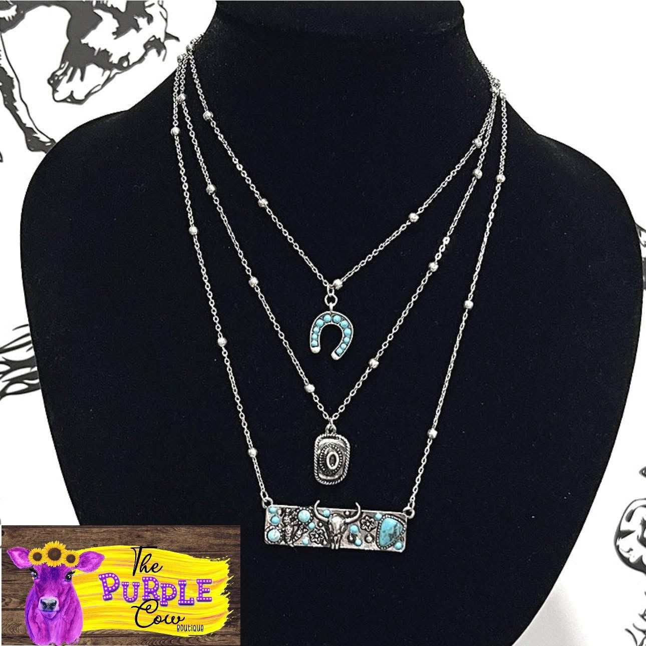 Cowboy Up layered necklace set