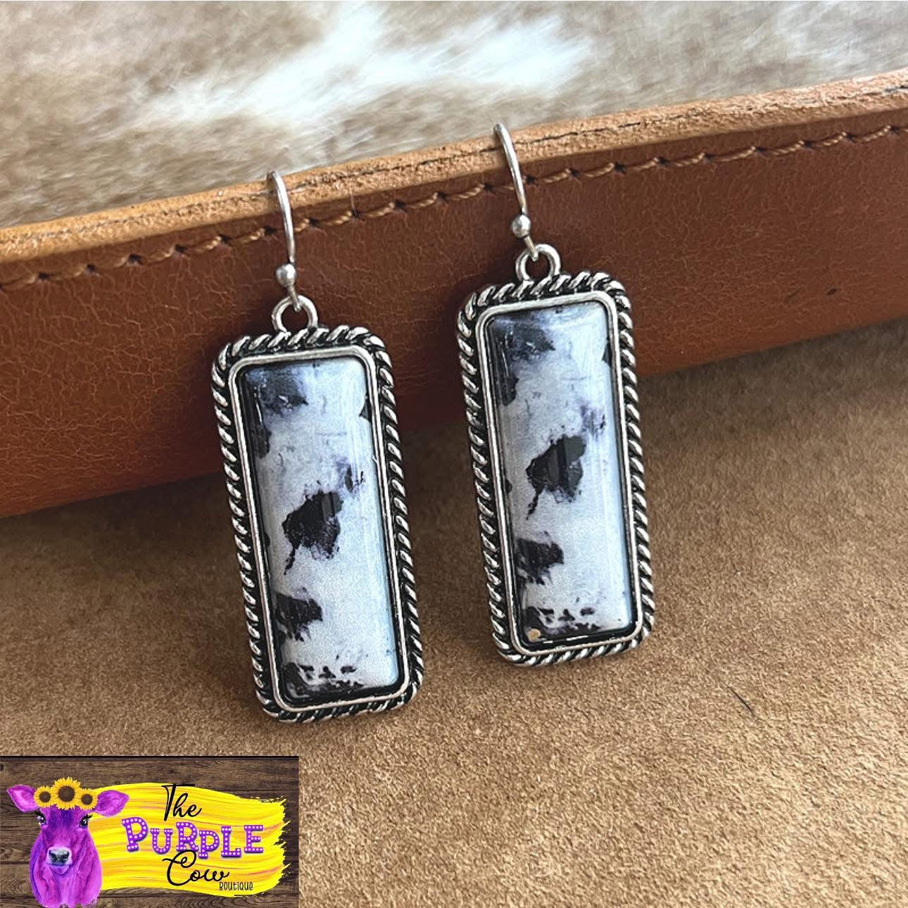 Cow print earrings