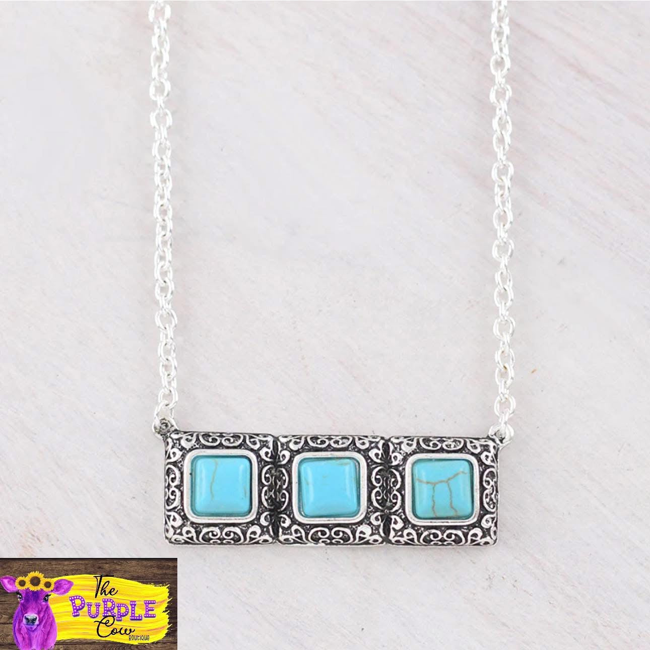 Turquoise stone necklace