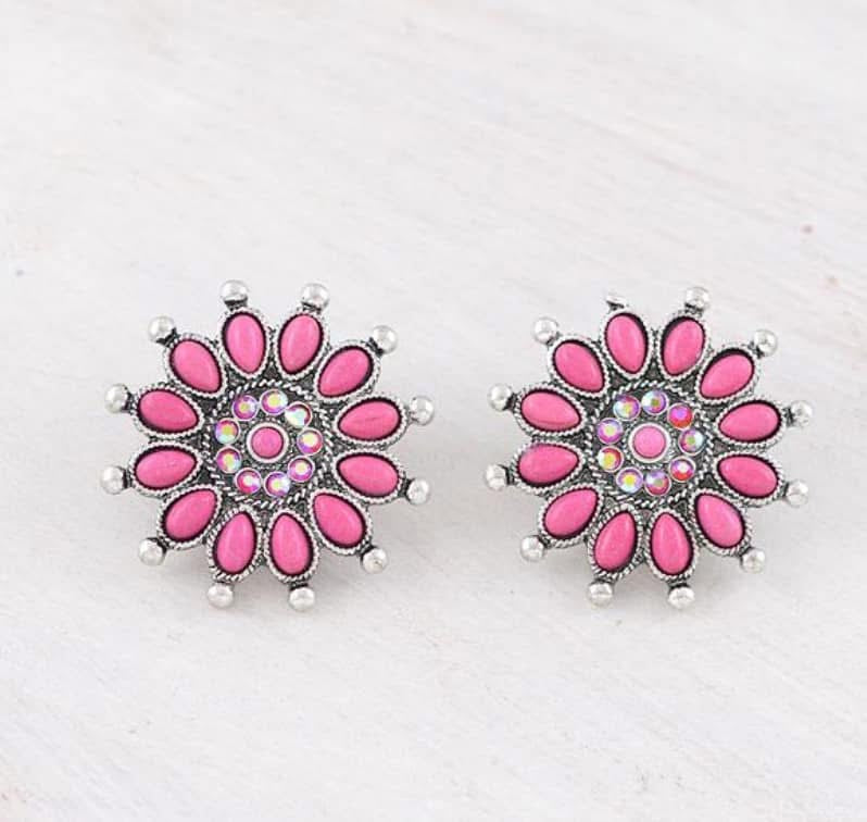 Dazzlin Fushia Earring studs